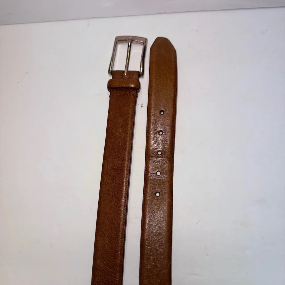 Martin Dingman Belt Mens 36 Brown Tumbled Glove Leather Hand Made 10077